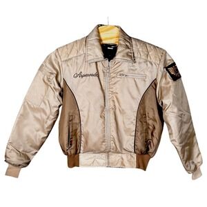 Hondaline Aspencade Jacket Mens Large Tan Vintage 80s Gold Wing GL Moto Bomber